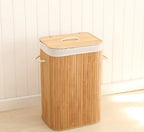 Cesto De Roupa Suja Bambu Com Tampa