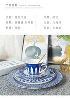 Estilo europeu simples e luxuoso selo azul prato de jantar ocidental bife decoração chá da tarde dim sum bolo talheres