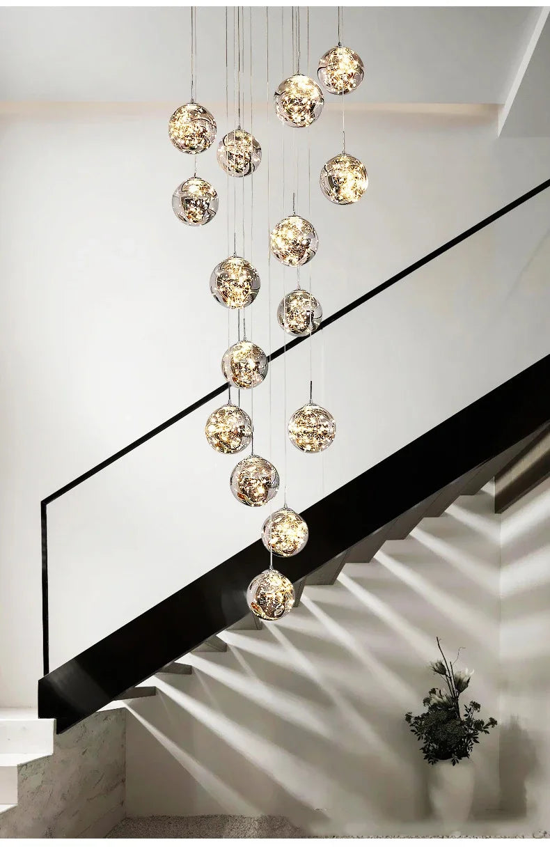 Lustre Longo Estilo "Céu Estrelado" Luxo