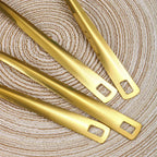 Kit Utensílios Dourados: Aço Inoxidável Premium para Cozinha de Chef