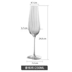 Taça de Vinho Tinto em Cristal Transparente com Ondulação Nórdica