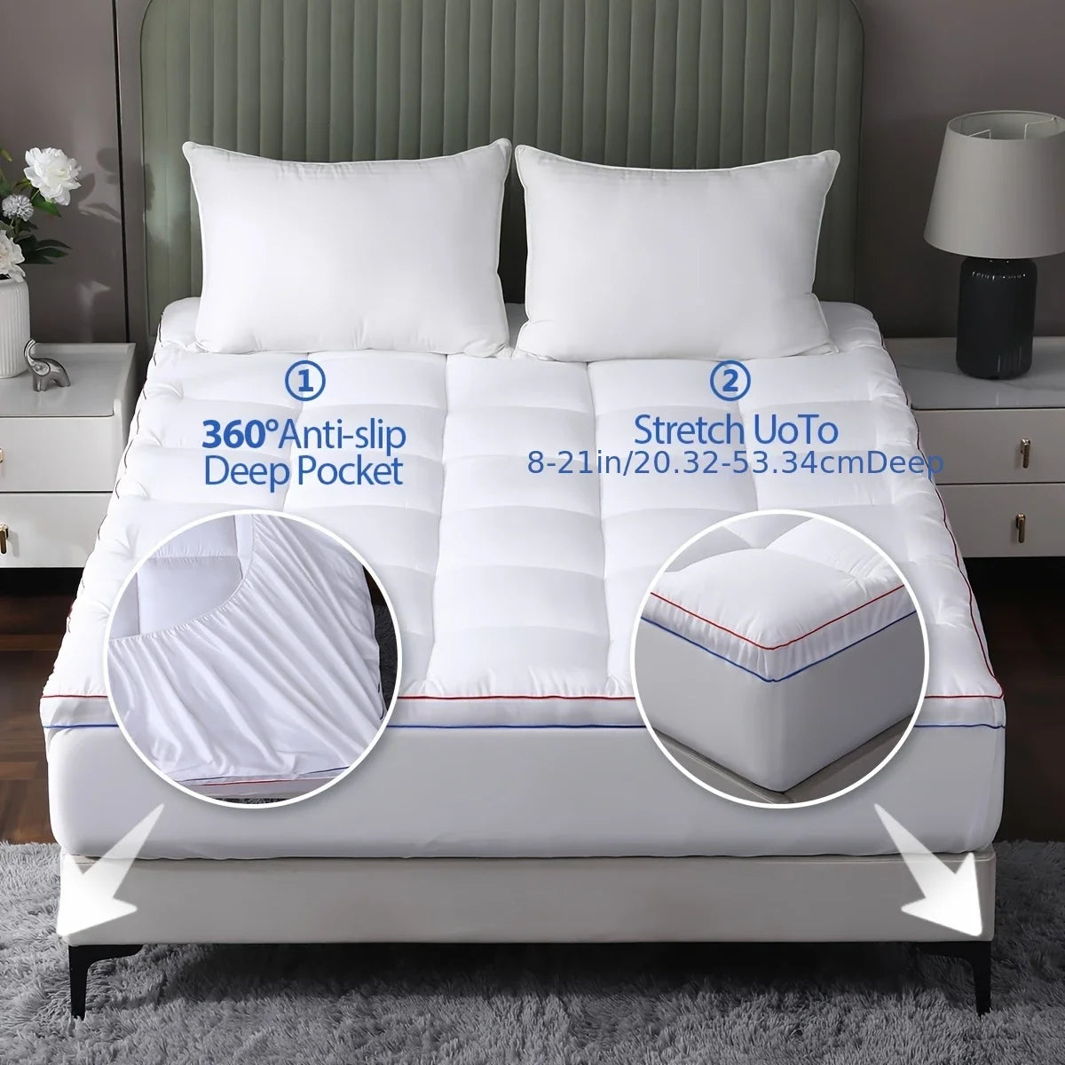 Capa de colchão extra grossa com pillow top