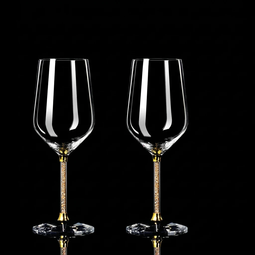 Taças de Cristal Haste Cravejada: Elegância para Brindar o Inesquecível