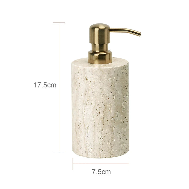 Conjunto de Acessórios de Banheiro em Travertino Luxuoso