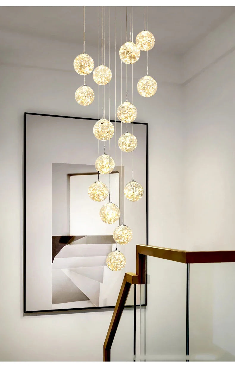 Lustre Longo Estilo "Céu Estrelado" Luxo