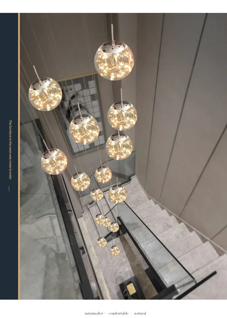 Lustre Longo Estilo "Céu Estrelado" Luxo