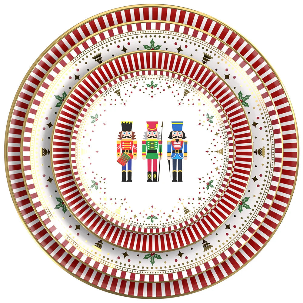 Coleção Soldadinhos de Chumbo: Porcelana Fina com Listras Vermelhas e Dourado