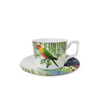 Conjunto de Pratos de Jantar Estilo Boêmio com Estampa de Papagaio Tropical e Flores
