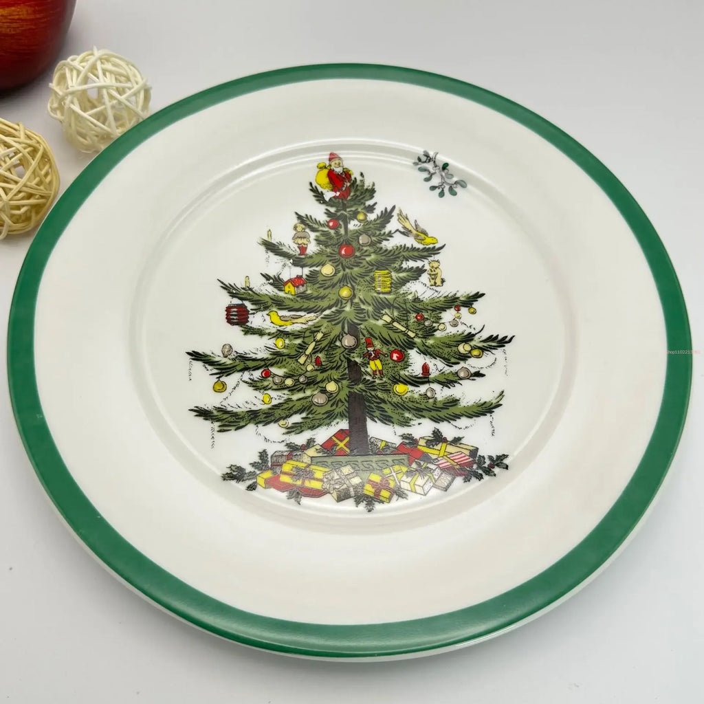 Coleção de Pratos Natalinos: Porcelana Ilustrada com Cenas de Inverno