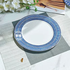 Estilo europeu simples e luxuoso selo azul prato de jantar ocidental bife decoração chá da tarde dim sum bolo talheres