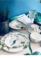 Jogo de jantar de porcelana papagaio
