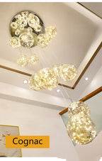 Lustre Longo Estilo "Céu Estrelado" Luxo