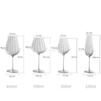 Taça de Vinho Tinto em Cristal Transparente com Ondulação Nórdica