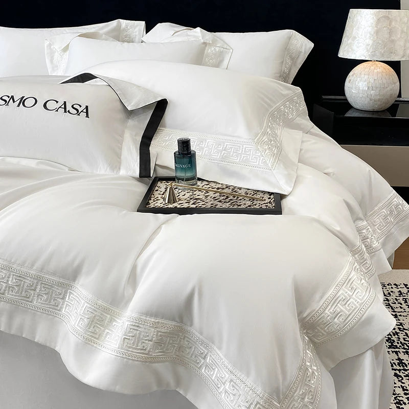 Conjunto de Cama de Luxo em Algodão Egípcio