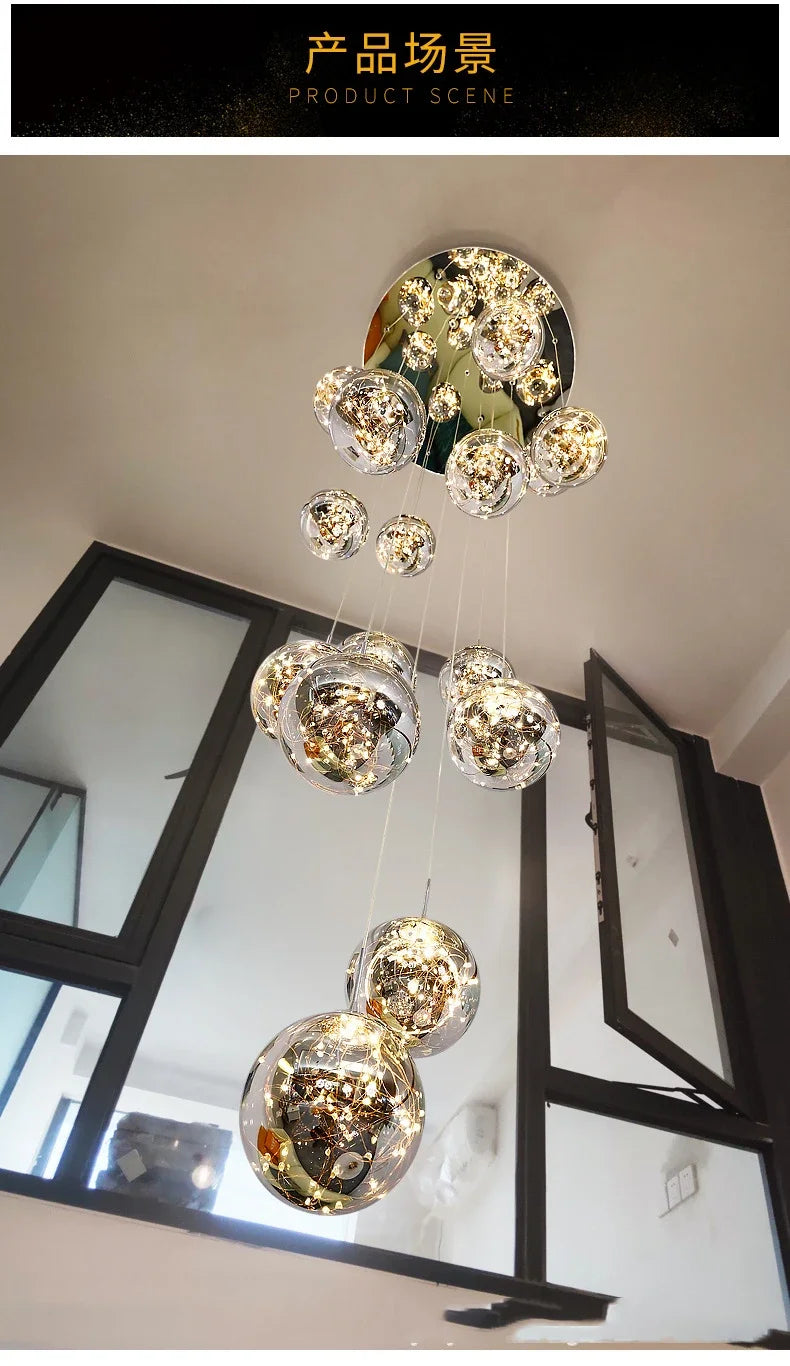 Lustre Longo Estilo "Céu Estrelado" Luxo