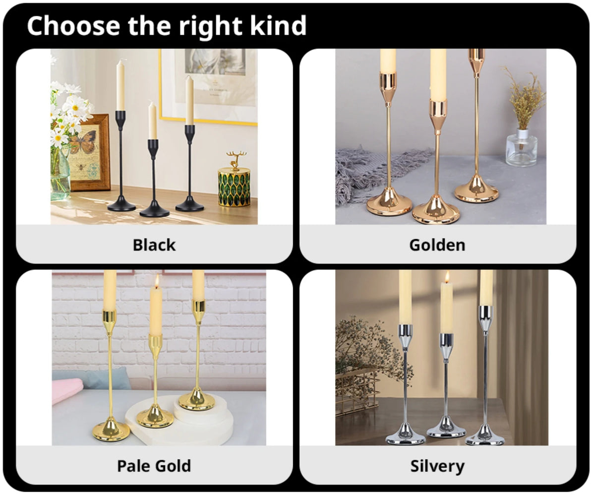 Castiçais de Velas em Metal Estilo Europeu