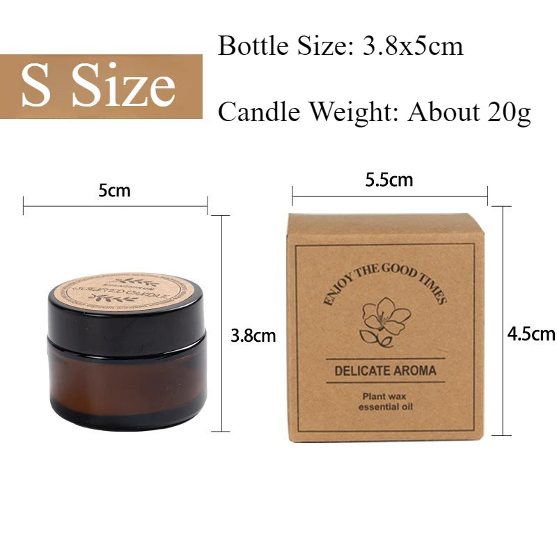 Copo de vidro marrom vela de aromaterapia sem fumaça vela de cera perfumada para decoração de casa aniversário dia dos namorados presente de natal frasco de vidro
