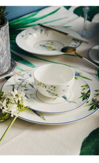 Jogo de jantar de porcelana papagaio