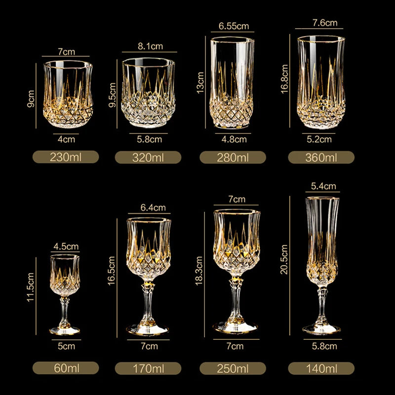 Taças de vinho de cristal de luxo