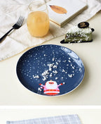Coleção de Pratos Natalinos: Porcelana Ilustrada com Cenas de Inverno