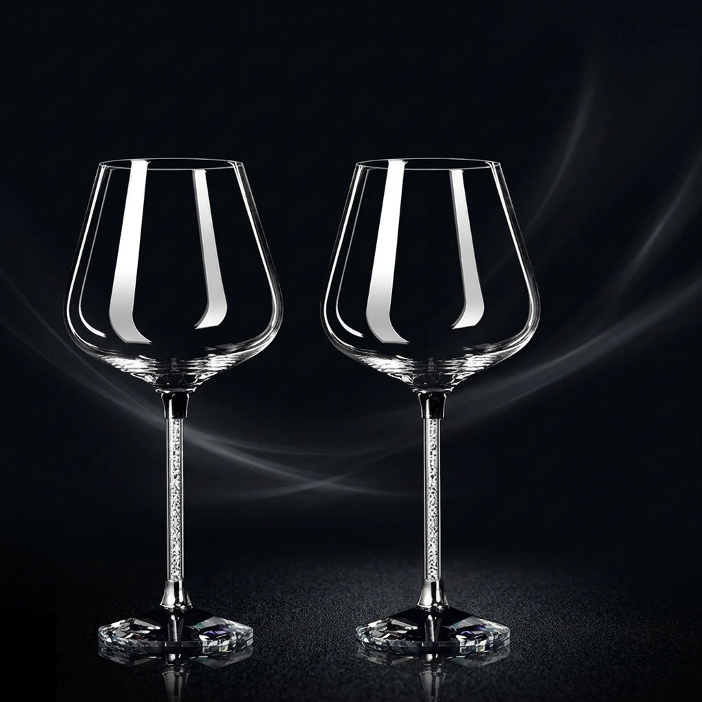 Taças de Cristal Haste Cravejada: Elegância para Brindar o Inesquecível