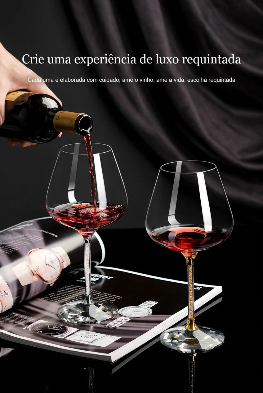 Taças de Cristal Haste Cravejada: Elegância para Brindar o Inesquecível