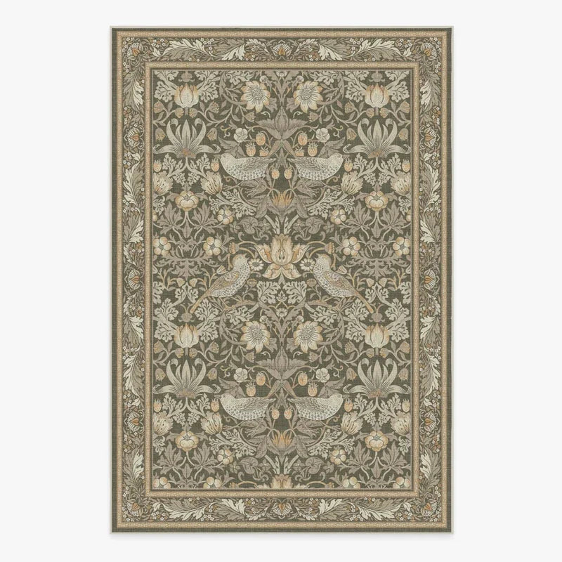 Tapete Floresta Encantada: Verde-Esmeralda com Árvore da Vida e Pássaros