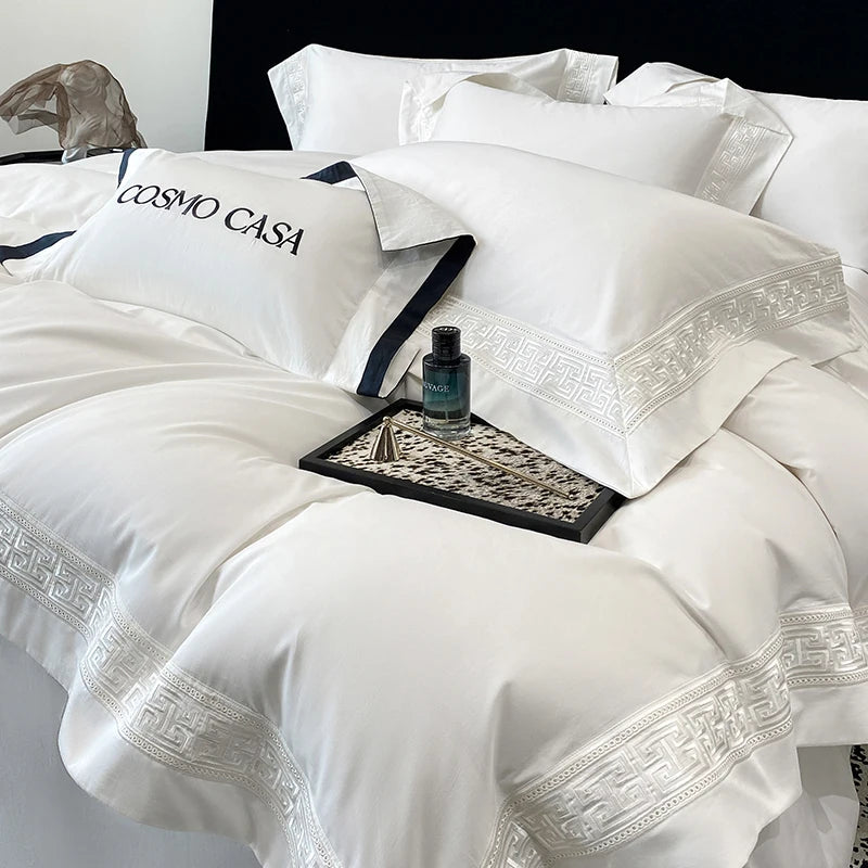 Conjunto de Cama de Luxo em Algodão Egípcio