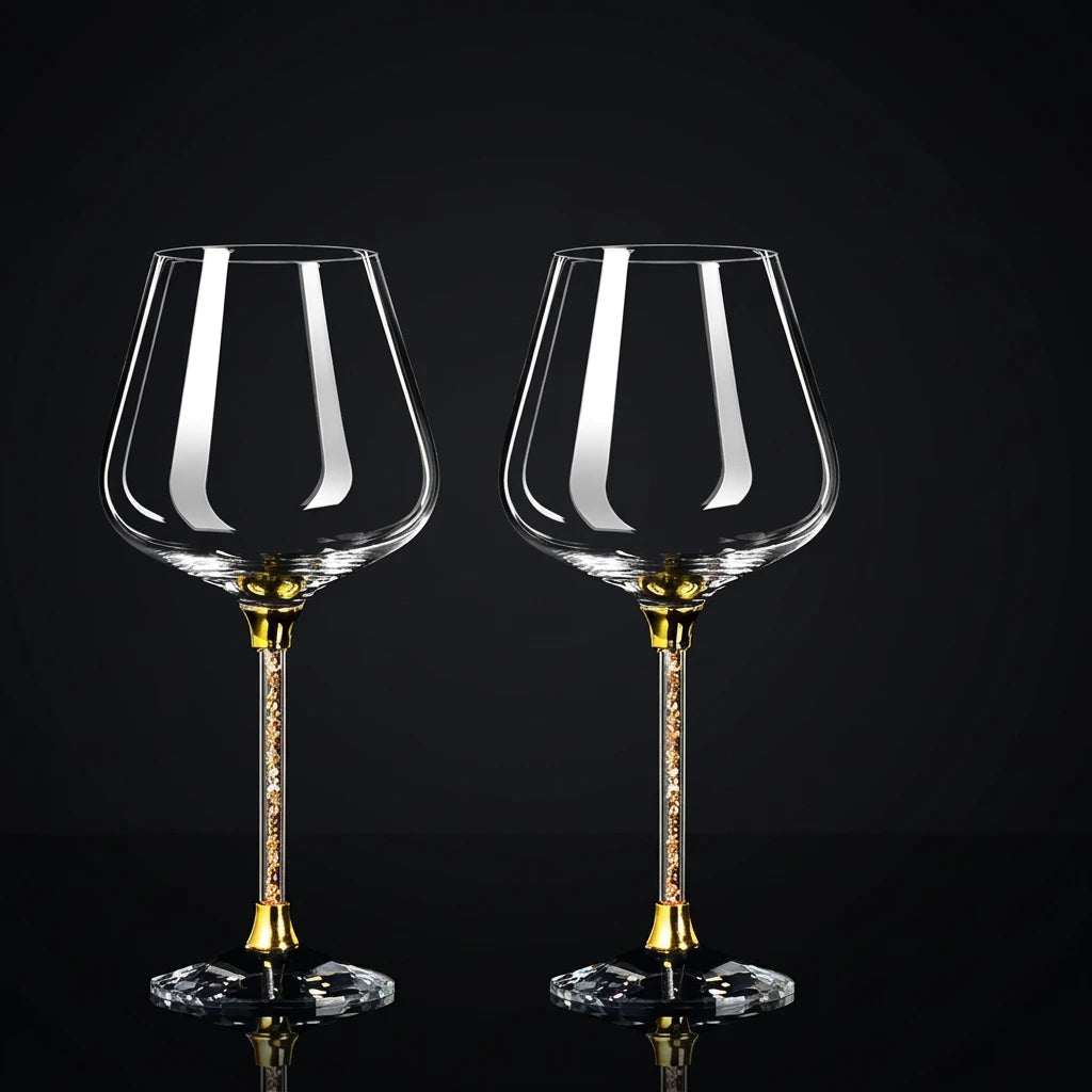 Taças de Cristal Haste Cravejada: Elegância para Brindar o Inesquecível