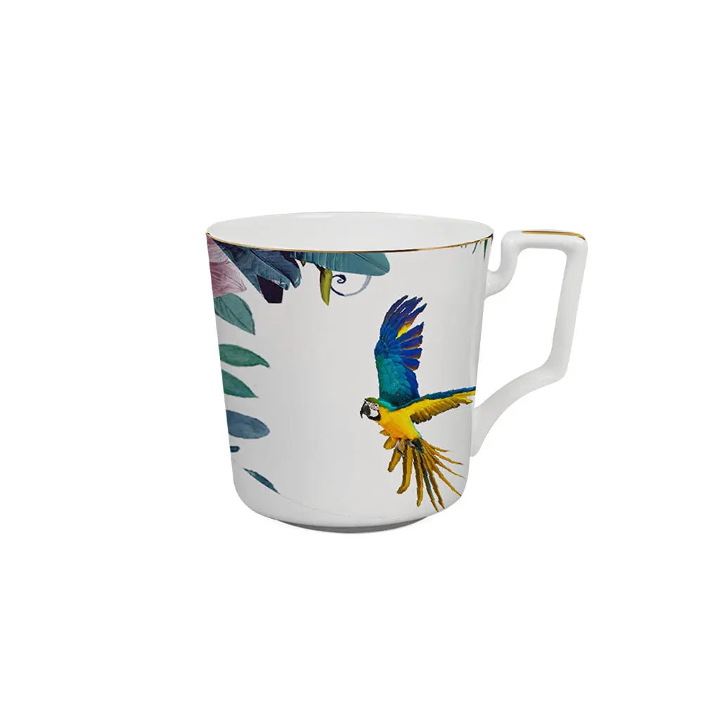 Conjunto de Pratos de Jantar Estilo Boêmio com Estampa de Papagaio Tropical e Flores