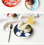 Coleção de Pratos Natalinos: Porcelana Ilustrada com Cenas de Inverno