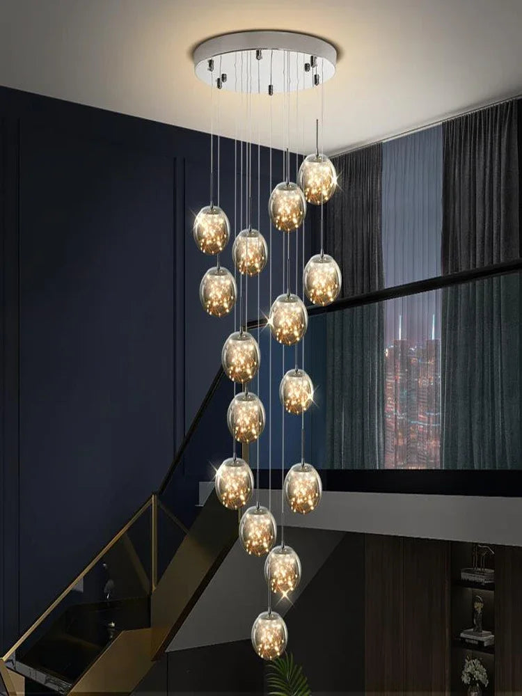 Lustre Longo Estilo "Céu Estrelado" Luxo