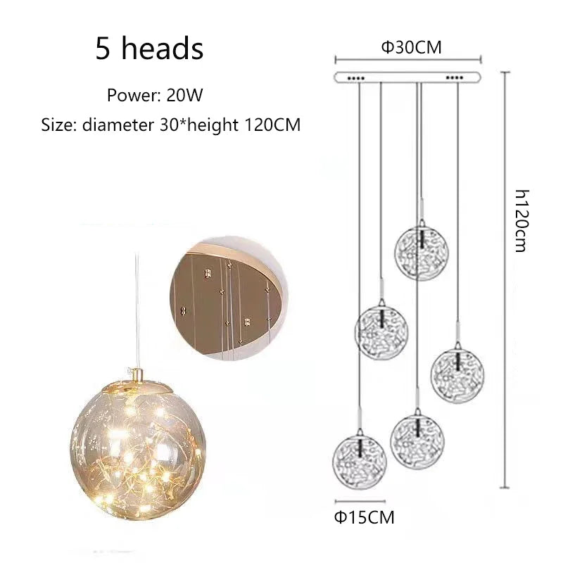 Lustre Longo Estilo "Céu Estrelado" Luxo
