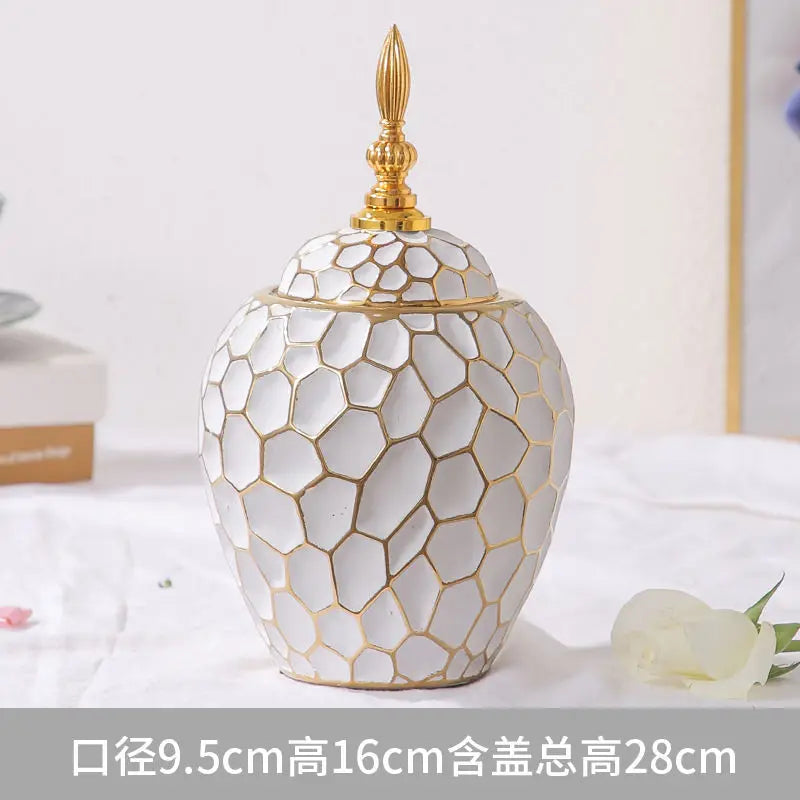 Vaso de cerâmica com tampa