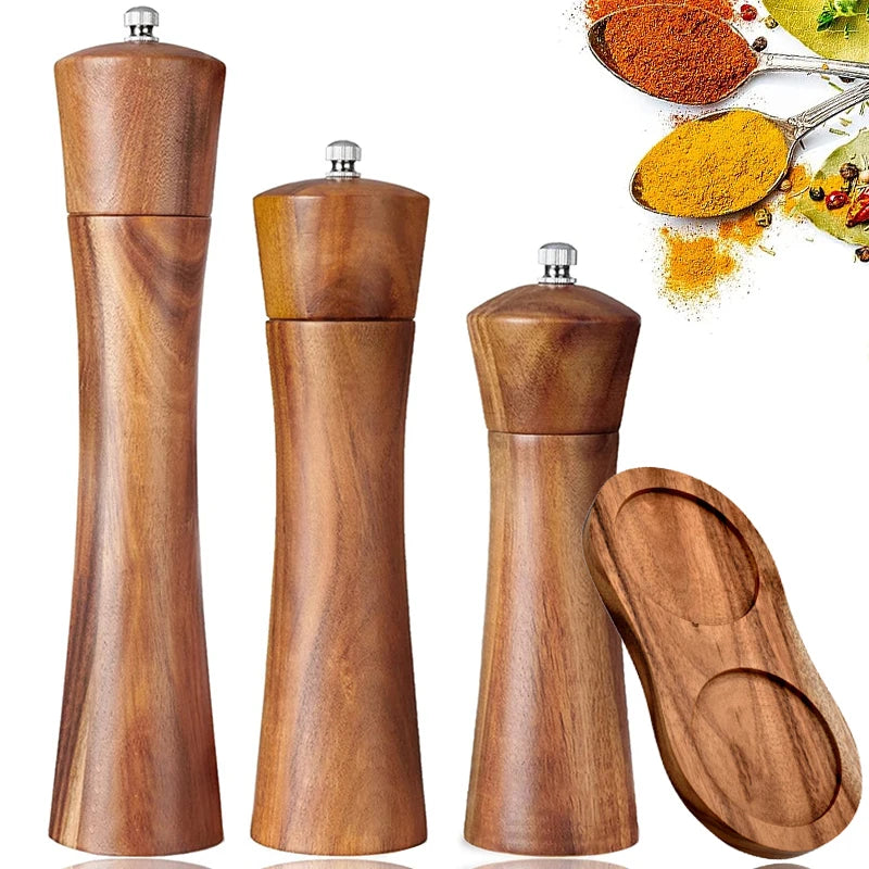 Moedor de Sal e Pimenta FLYMUYU em Madeira de Acácia