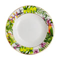 Conjunto de Pratos de Jantar Estilo Boêmio com Estampa de Papagaio Tropical e Flores