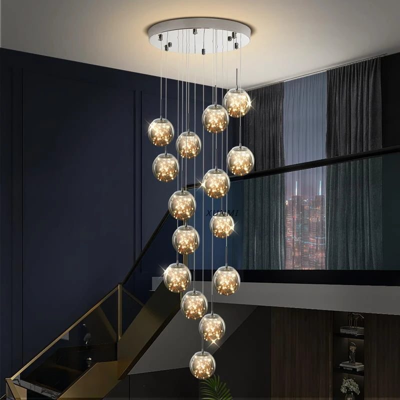 Lustre Longo Estilo "Céu Estrelado" Luxo