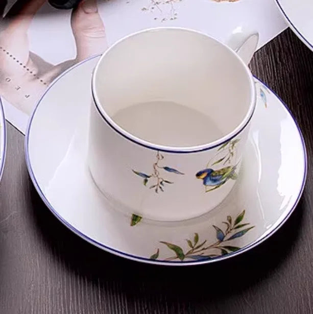 Jogo de jantar de porcelana papagaio