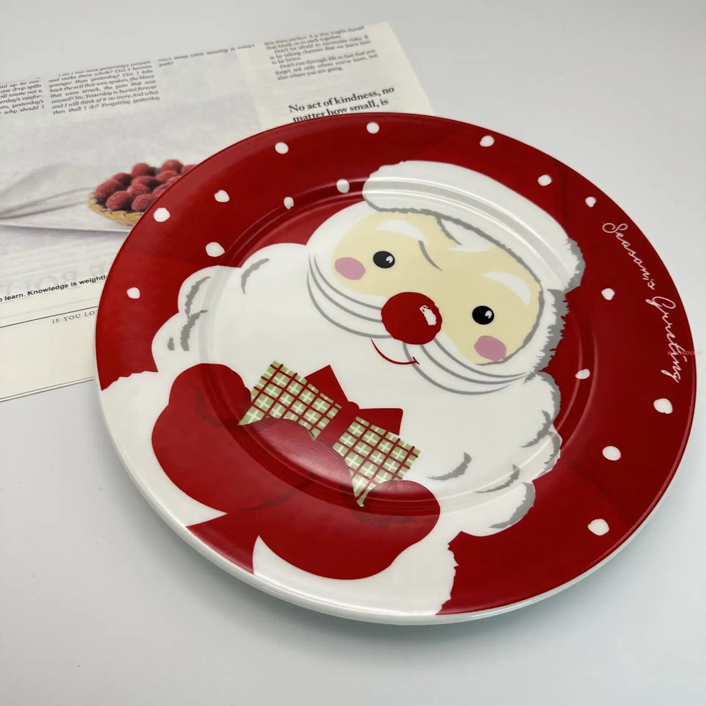 Coleção de Pratos Natalinos: Porcelana Ilustrada com Cenas de Inverno