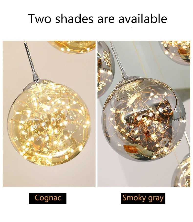 Lustre Longo Estilo "Céu Estrelado" Luxo