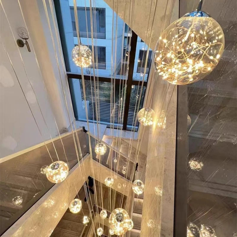 Lustre Longo Estilo "Céu Estrelado" Luxo