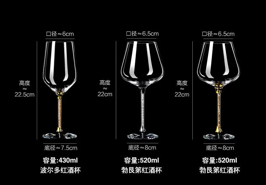 Taças de Cristal Haste Cravejada: Elegância para Brindar o Inesquecível