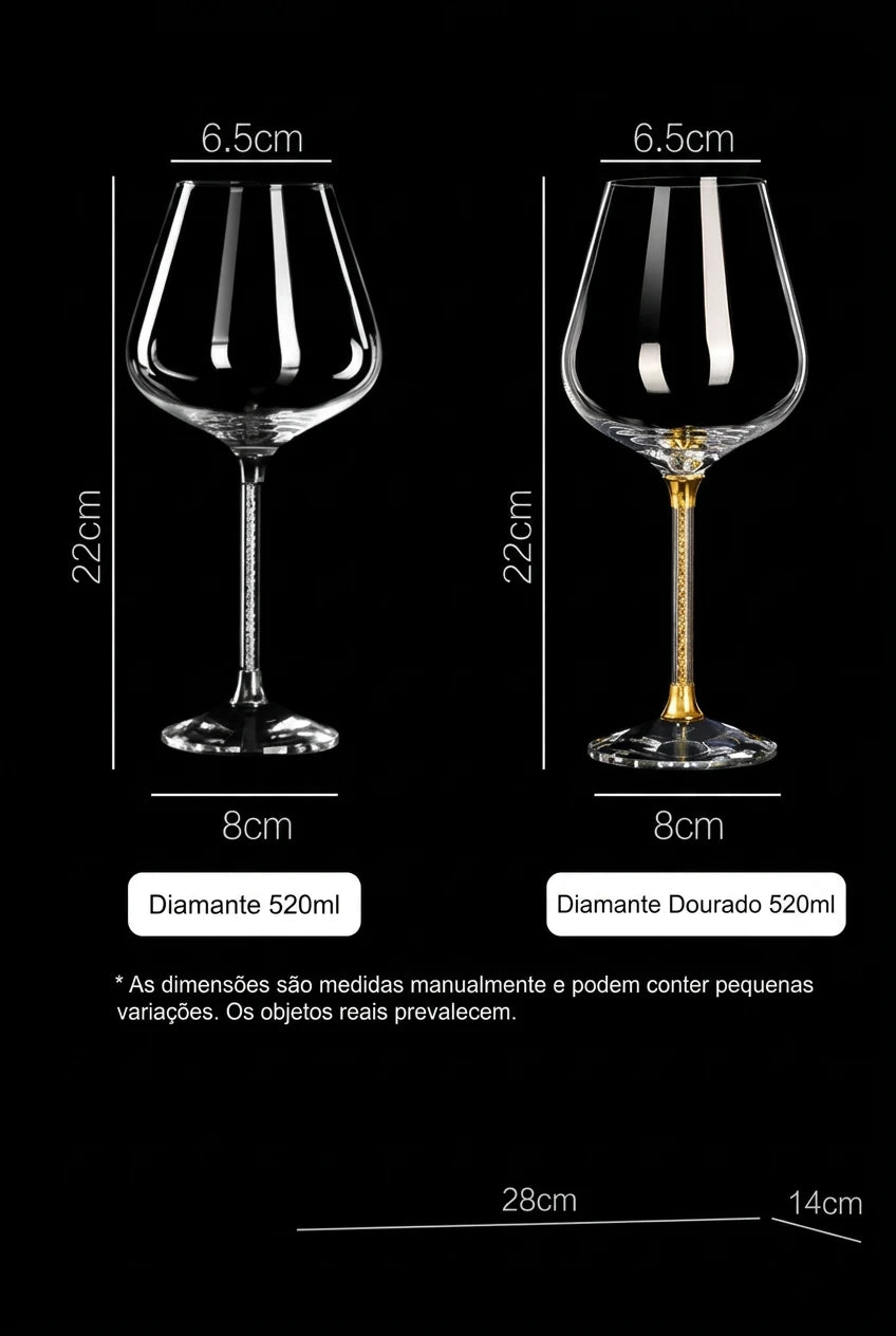 Taças de Cristal Haste Cravejada: Elegância para Brindar o Inesquecível