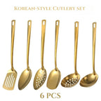 Kit Utensílios Dourados: Aço Inoxidável Premium para Cozinha de Chef