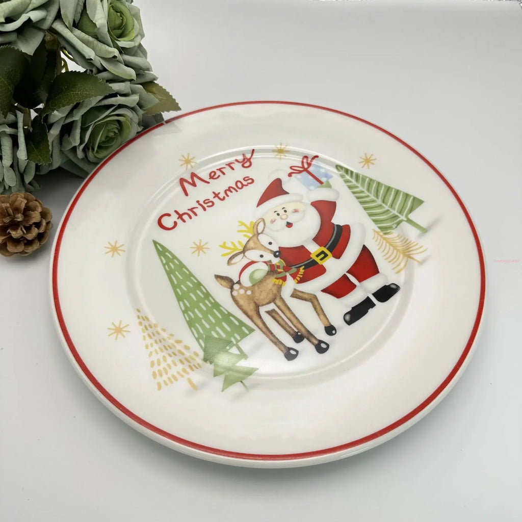 Coleção de Pratos Natalinos: Porcelana Ilustrada com Cenas de Inverno