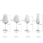 Taça de Vinho Tinto em Cristal Transparente com Ondulação Nórdica